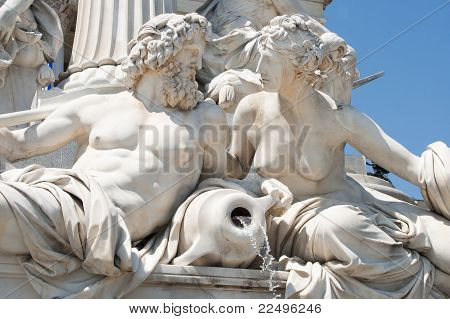 Statues of Athene fountain, Vienna