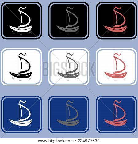 Set Of The Boat Icons. Ships Icons