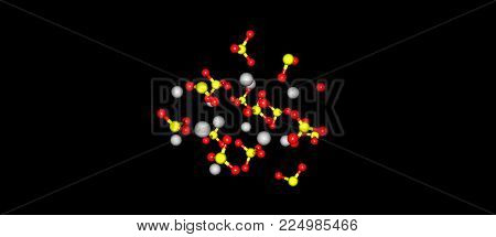 Baryte or barite, BaSO4 is a mineral consisting of barium sulfate. 3d illustration