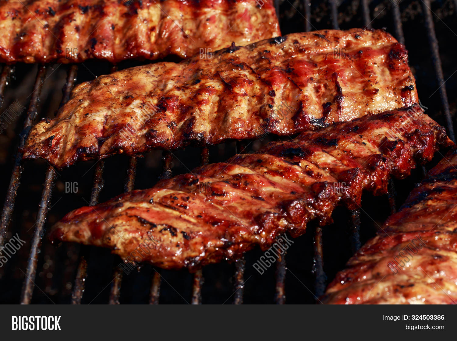 Pork Ribs Grilling Bbq Image & Photo (Free Trial) Bigstock