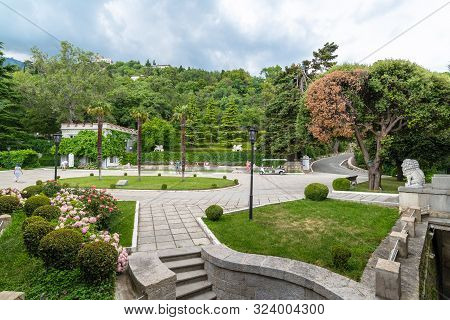 Koreiz, Crimea - July 17. 2019. Park On Territory Of The Princes Yusupov Palace