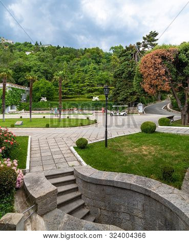 Koreiz, Crimea - July 17. 2019. Park On Territory Of The Princes Yusupov Palace