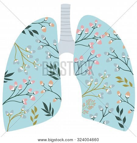 Blooming, Healthy Human Lungs. World-wide Day Against Pneumonia. The Fight Against Tuberculosis In M