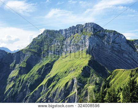 Schiberg Mountain Above The Oberseetal Valley And In The Glarus Alps Mountain Masiff, Nafels (näfels
