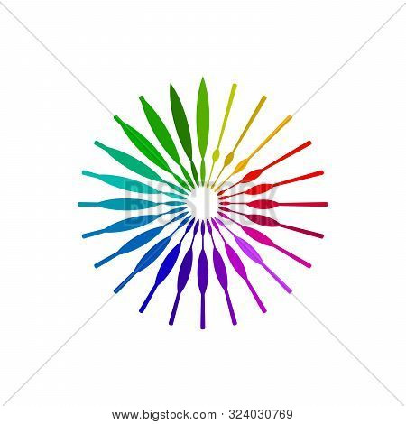 Colorful Geometric Spiral Twirl Shape Design. Staircase Abstract Design. Stock Vector Illustration I