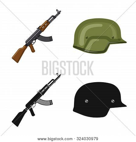 Vector Design Of Weapon And Gun Sign. Collection Of Weapon And Army Stock Symbol For Web.