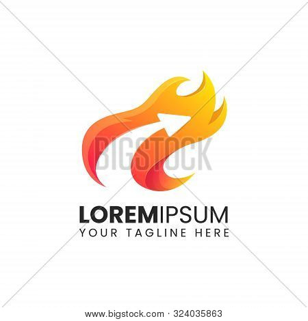 Arrow Flame Fire Fast Logistics Logo Abstract Design Vector