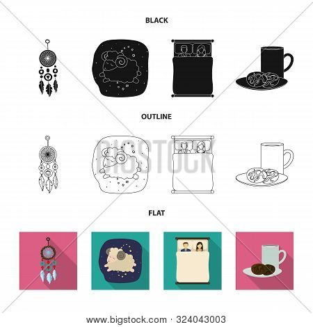 Vector Illustration Of Dreams And Night Symbol. Set Of Dreams And Bedroom Stock Vector Illustration.
