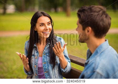 Close-up Portrait Of His He Her She Nice Attractive Lovely Charming Cute Cheerful Cheery Friends Wea