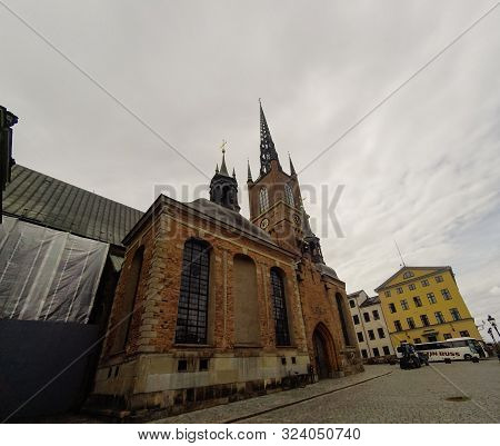 The Building Of Riddarholm Kyrka Or Riddarholm Church In The Old Town Of Stockholm. Stockholm, Swede