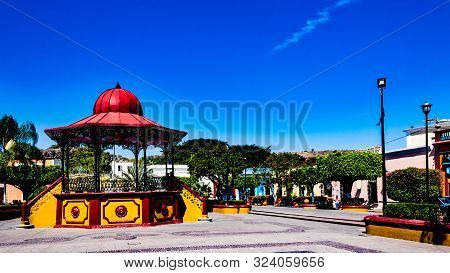 Beautiful View Of The Kiosk In The Main Square Of The Village Of Tequila  Jalisco Mexico In A Wonder