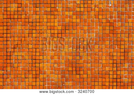 Orange kakel vägg