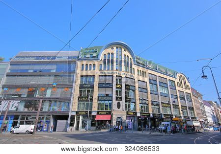 Berlin Germany - June 7, 2019: Unidentified People Visit Die Hackeschen Hofe Shopping Mall Berlin Ge