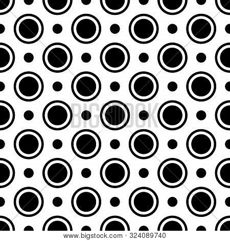 Fun Dotted Vector Black And White Seamless Pattern. Eps 10