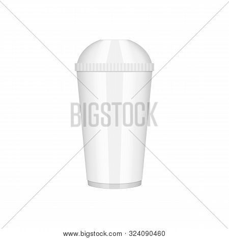 Vector Realistic Empty Plastic Glass Cup. Container For Drinks. Eps 10