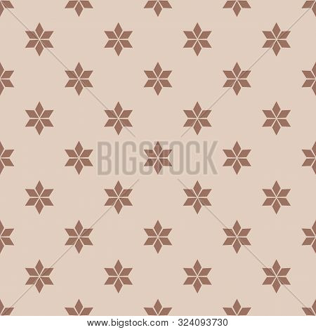 Minimal Flowers Geometric Flat Vector Seamless Pattern