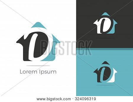 Real Estate D Letter Logo Design, Letter D In Home Vector Icon.