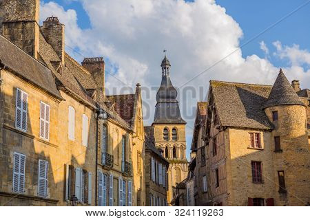 Historic houses in Sarlat la Caneda in Dordogne Department, Aquitaine, France