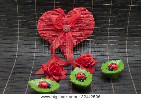 Listy svíčky s růží