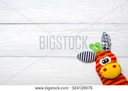 Set Of Colorful Kids Toys Frame. Copy Space For Text