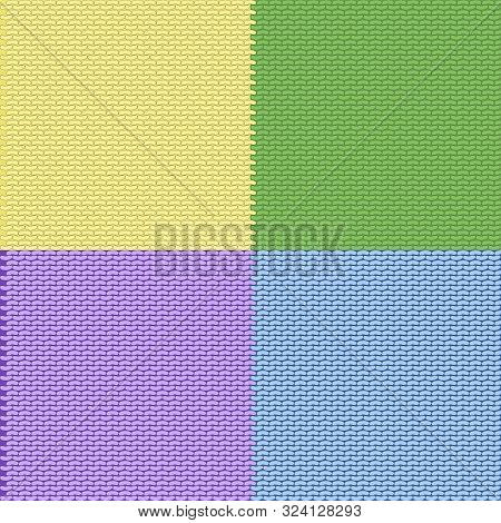 Knitted Texture Geometric Vector Seamless. Carpet Stockinet Ornament. Norwegian Style Seamless Knitt