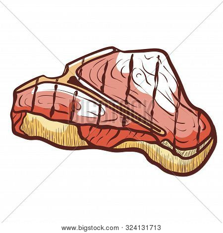 Grilled Meat Icon, Roasted Meal For Barbecue