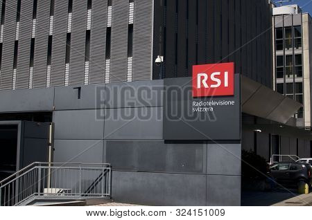 Comano, Ticino, Switzerland - 12th September 2019 : Close Up Of The Rsi (radiotelevisione Svizzera I