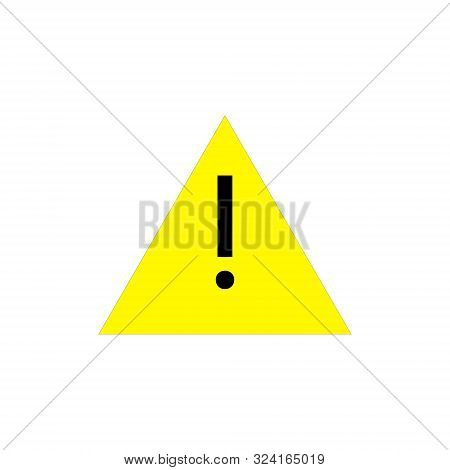 Attention Pictogram. Yellow Triangle With Exclamation Mark. Alert Icon. Vector Illustration Isolated