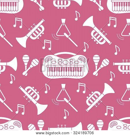Seamless Pattern Musical Instruments Toys For Kids