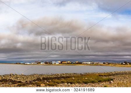 Tuktoyaktuk At The Shore Of Beaufort Sea Or Arctic Ocean, An Isolated Inuvialuit Community In Northw