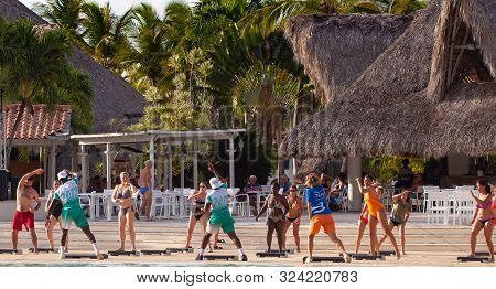Dominican Republic, Bayahibe, Catalonia Gran Dominicus Hotel - 18 June 2019: Annimation In Tropical 