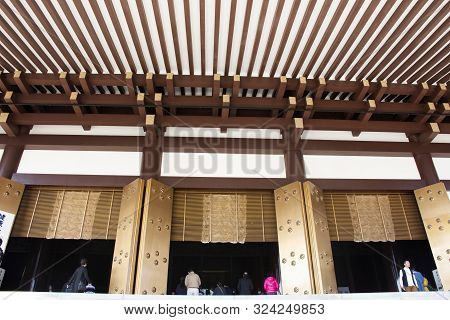 Japanese People And Foreign Travelers Walking Visit And Praying God Angel In Great Pagoda Of Naritas