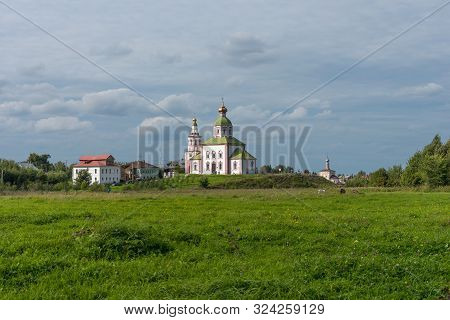 Picturesque Summer View Of Church Of St. Elijah The Prophet On Ivanova Mountain In Suzdal, Russia. T