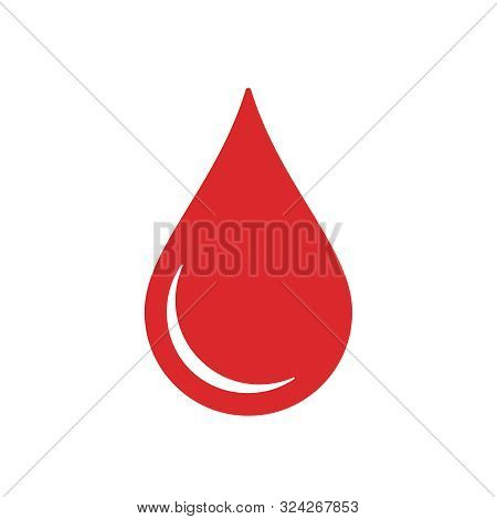 Donor Blood Icon. Symbol Of Red Blood Drope. Flat Design. Vector Illustration