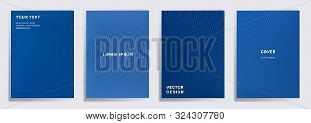 Trendy Cover Templates Set. Radial Semicircle Geometric Lines Patterns. Cool Backgrounds For Catalog