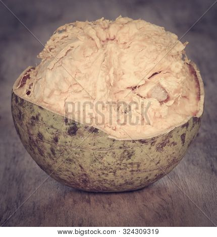 Closeup Of Medicinal Bael Fruit Of Indian Subcontinent