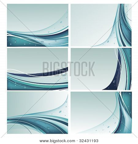 Blue backgrounds vector set