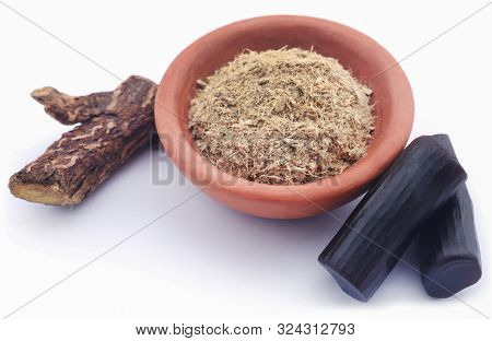 Closeup Of Liquorice And Candy Over White Background