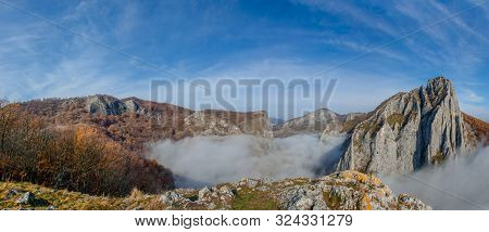 Above The Clouds In Valisoara Gorges In Apuseni Mountains, Transylvania, Romania