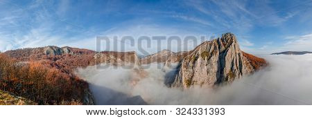 Above The Clouds In Valisoara Gorges In Apuseni Mountains, Transylvania, Romania