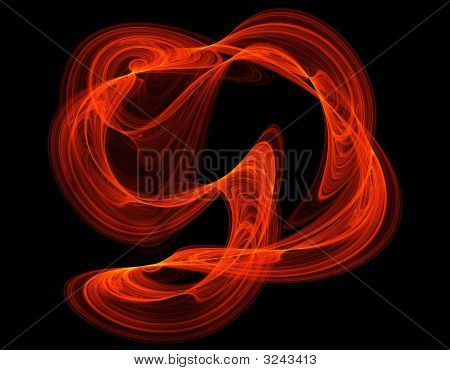Objeto abstrato vermelho vívido dinâmico