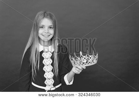 Pageantry Of Coronation. Little Princess. Little Pageant Girl. Little Beauty Queen. Adorable Little 