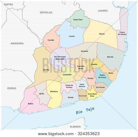 Administrative Map Of The New City Structure Of Lisbon