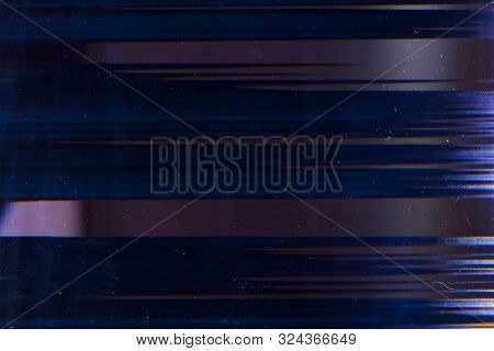 Distorted Screen. Video Error. Blue Striped Static Noise.