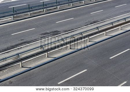 Multiband Asphalt Track Removed From Bridge Height