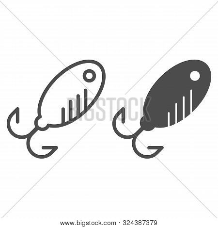 Bait Line And Glyph Icon. Lure Vector Illustration Isolated On White. Fishing Tackle Outline Style D