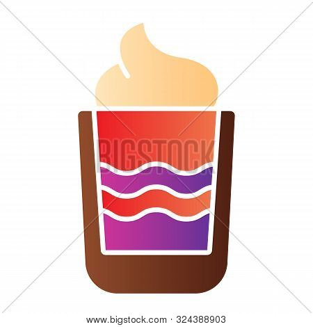 B52 Cocktail Flat Icon. Burning Drink Color Icons In Trendy Flat Style. Bar Gradient Style Design, D