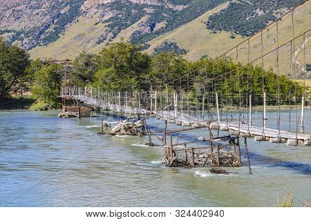 El Bolson / Rio Negro / Argentina -  A Wooden Bridge In Patagonia
