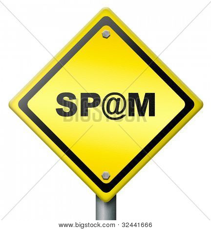 道路标志钻石形状黄色图标或按钮 spamdex spambot 网络仿冒邮件的垃圾邮件