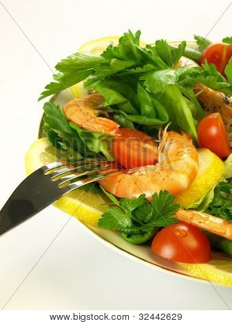 Vegetariánská večeře, izolované, detail